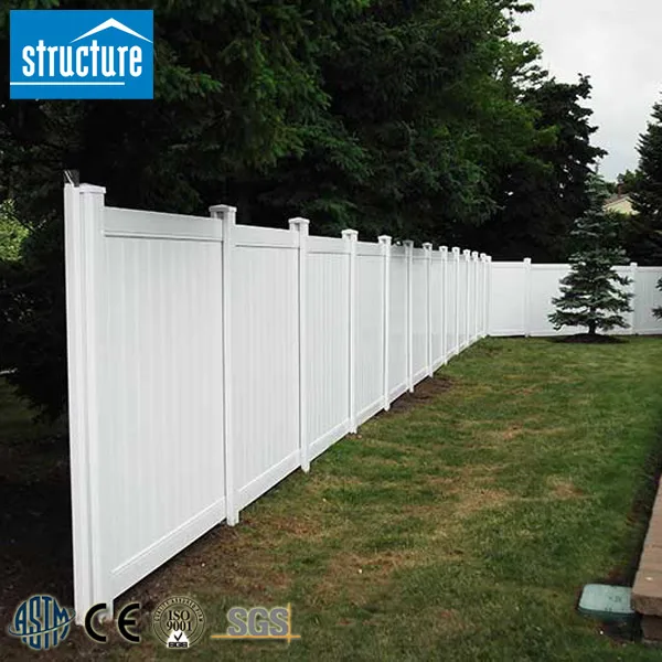 White Plastic Fence Panels for Outdoor Security Garden House Backyard Perimeter Farm Fence 3D Model Fence Post Caps Included