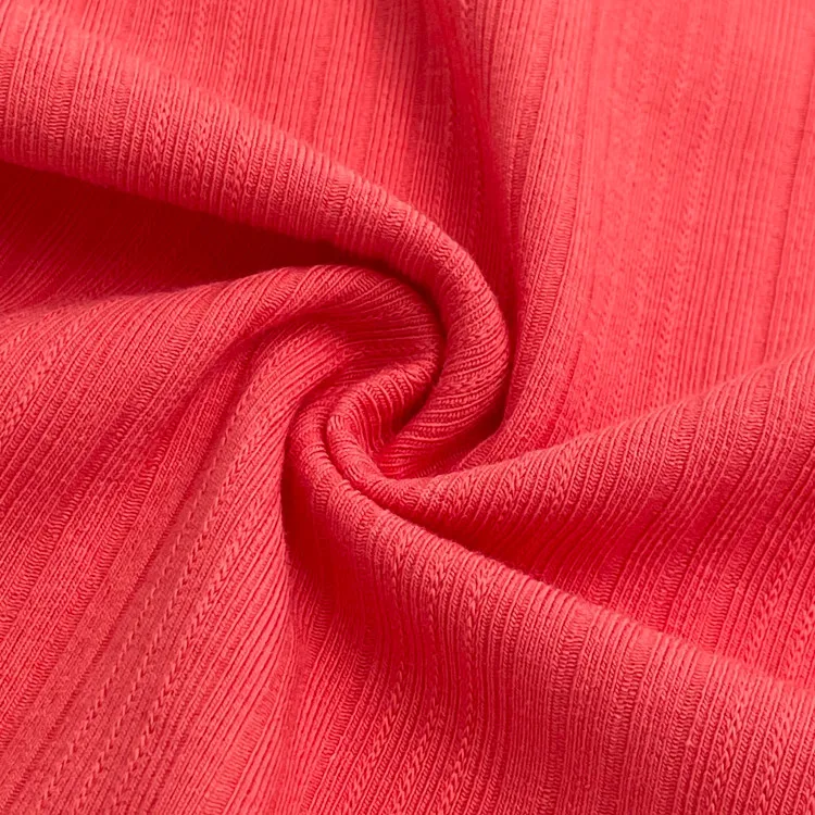 Combed cotton Drop Needle Jacquard rib knitted fabric