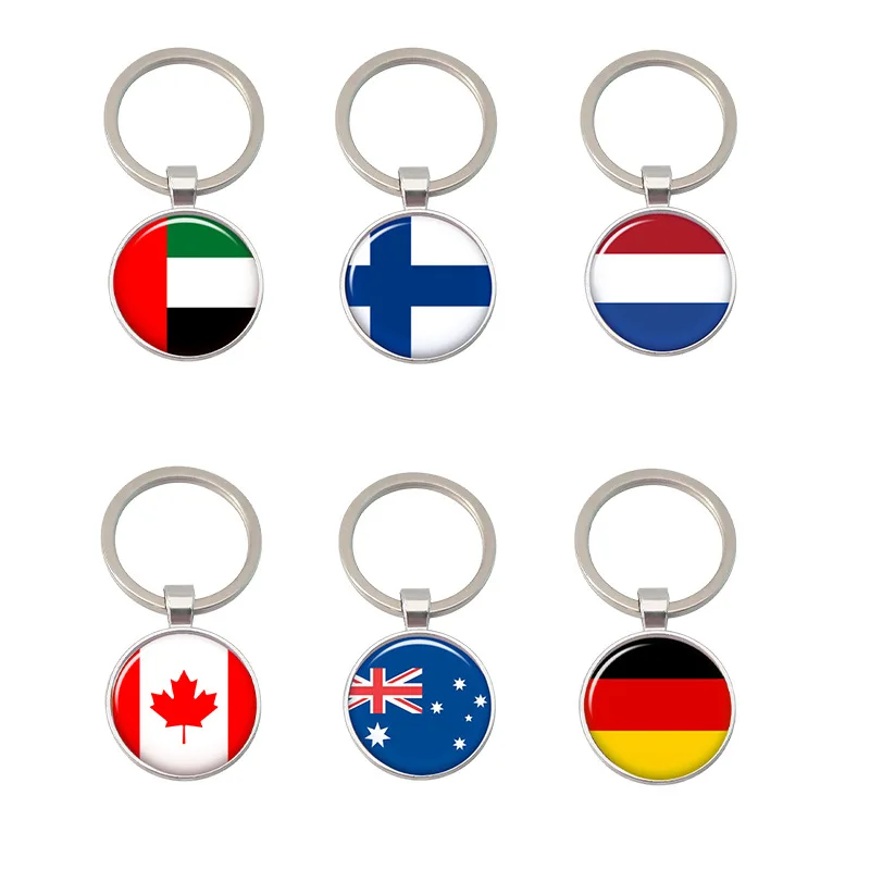 OEM Customized Logo Printing Country Flag Keychain South Africa Flag Keychain Metal Custom Keychain  for Promotional