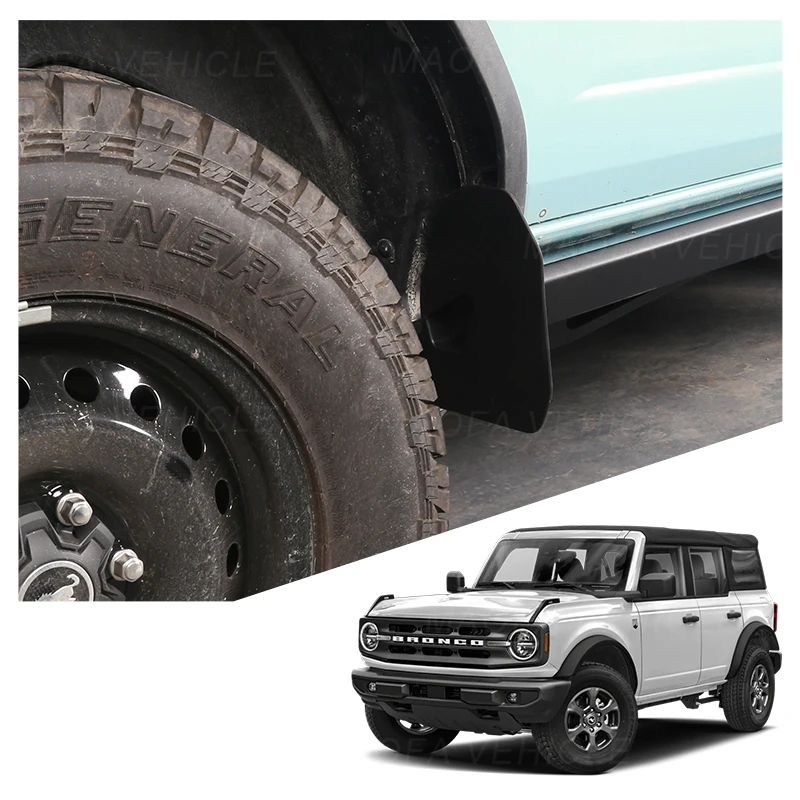 Car extior body parts Splash Guards Fender Flares mudguard Rock rail plug Mud Flaps For Ford Bronco 4 Door 2021 2022 2023