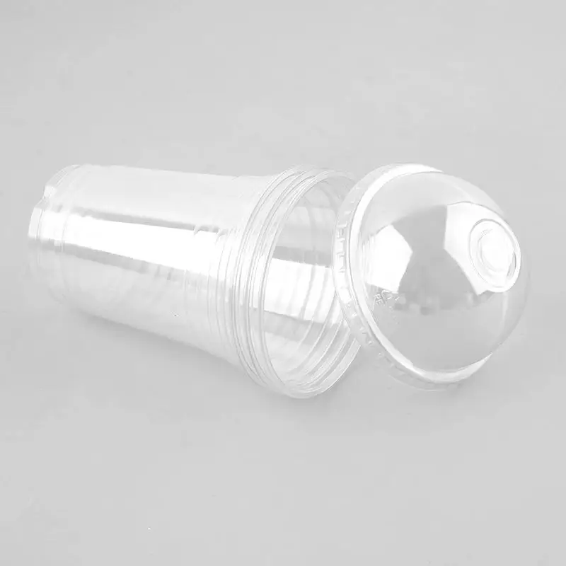 Oem/Odm Top Quality Transparent Pet Disposable Beverage  Pearl Milk Tea Plastic Orange Juice Jugo Cups With Doem / Flat Lids