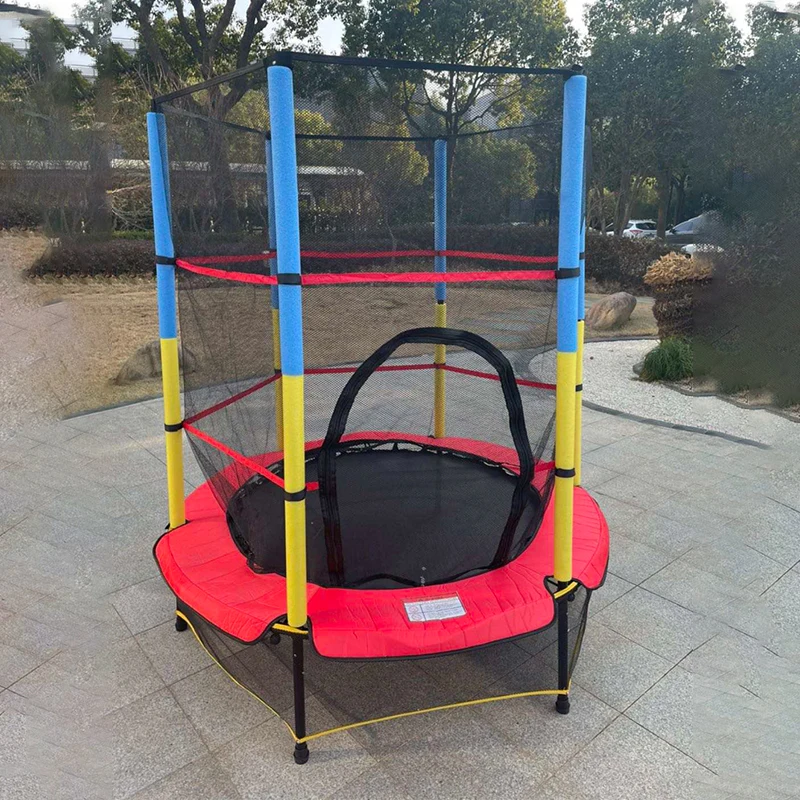 Professional 4.5ft Jumping Trampoline Indoor Kids Mini Trampoline With Safety Enclosure Net