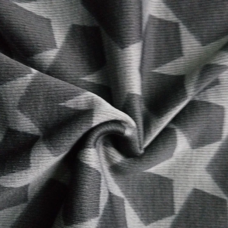  100 polyester material knitting imitated cotton l velvet printing star fabric for