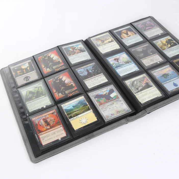 PU leather custom MTG binder with 9 pocket cable game magic loose leaf notebook sleeve yugioh tcg premium card folder