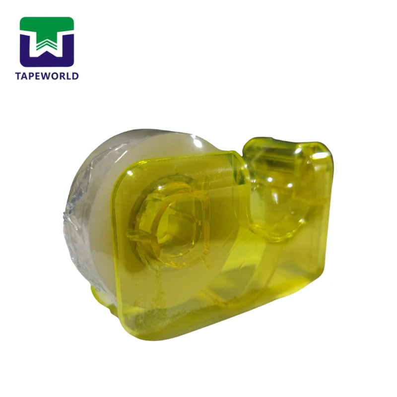 Cinta de papeleria amarilla de 15 mm cinta de embalaje de sello adhesivo de cristal transparente para oficina y uso escolar