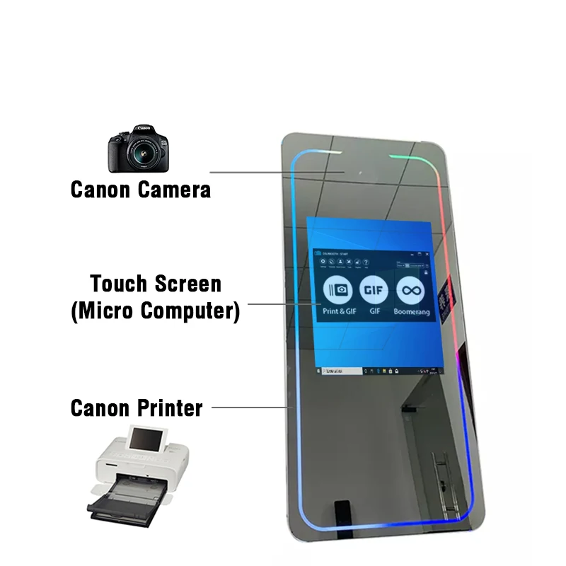 traditional popular windows 10 mirror air booth photo 65 smart round camera with warranty magic mirror photo booth frame covers