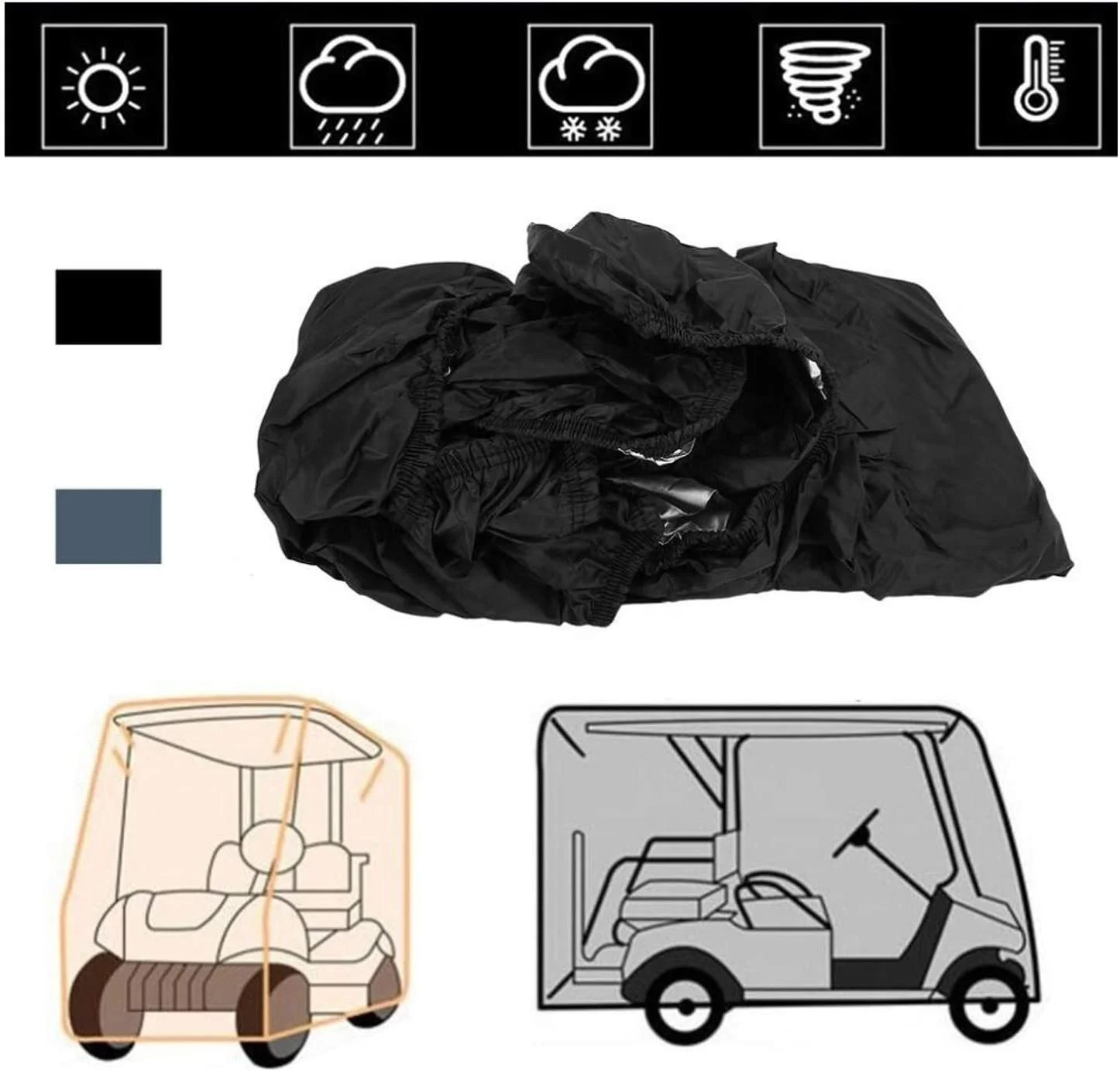 Outdoor Waterproof Oxford 4 Passenger Golf Cart Cover