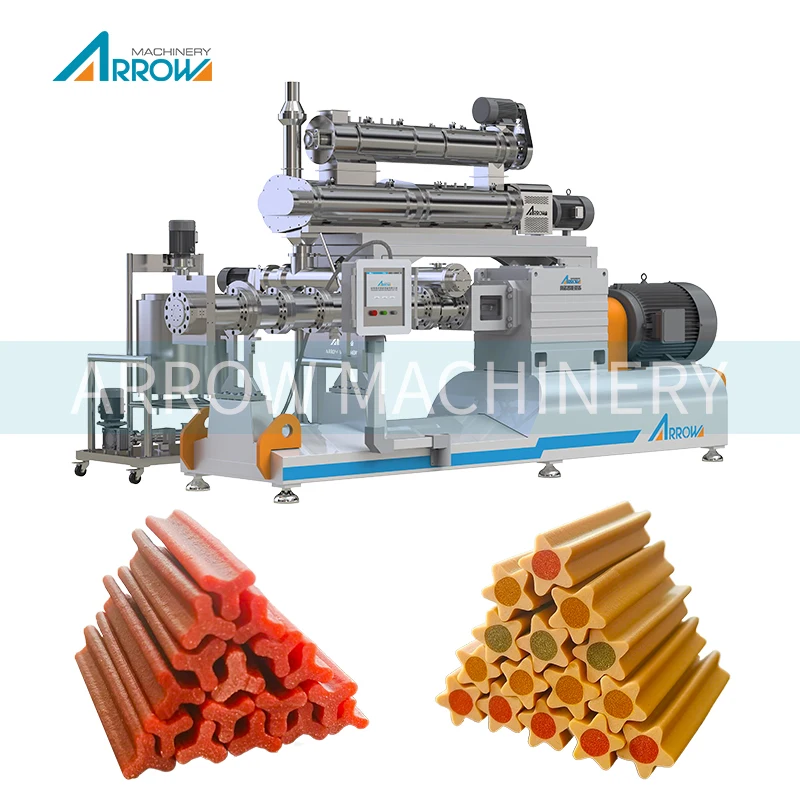 Arrow Dog Chew Food Making Machinery Dog Treats Making Machine Pet Chewing Snacks Food Processing Line