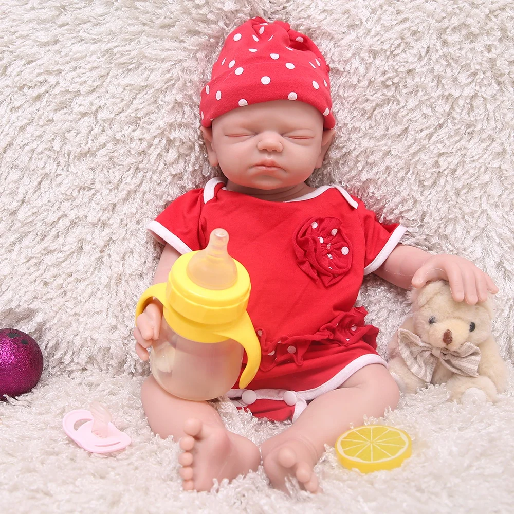 19 inch Full Body Silicone Reborn Sleeping Baby Doll Lifelike