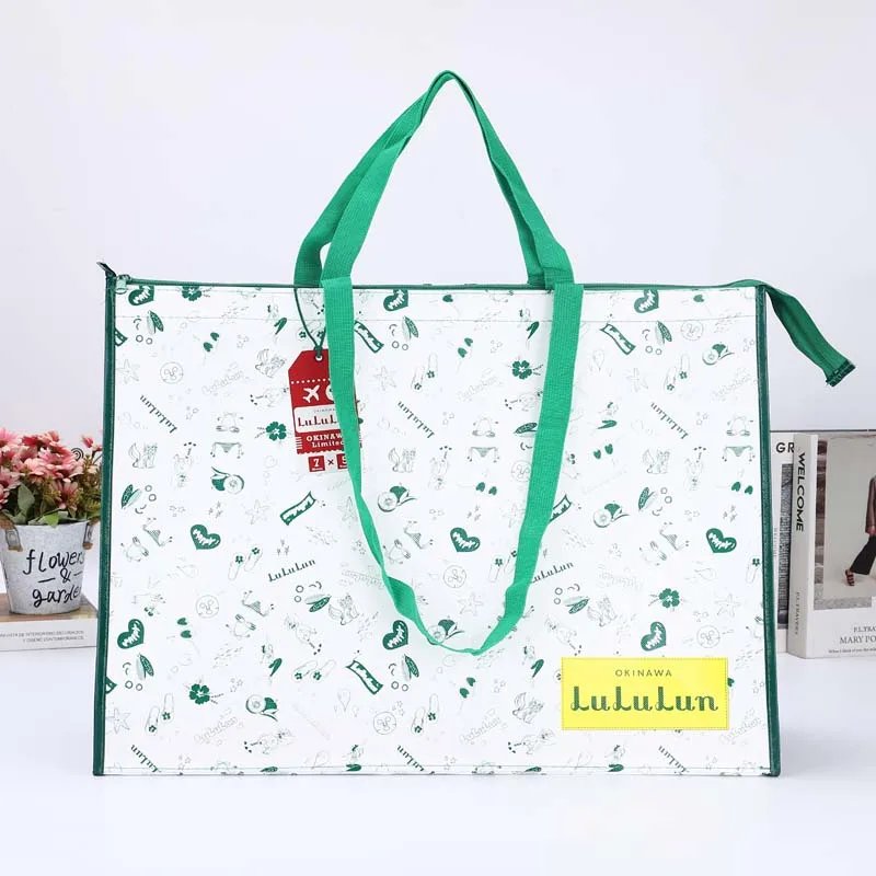 extra large transparent foldable pp woven moving storage bags for heavy duty with handles strap