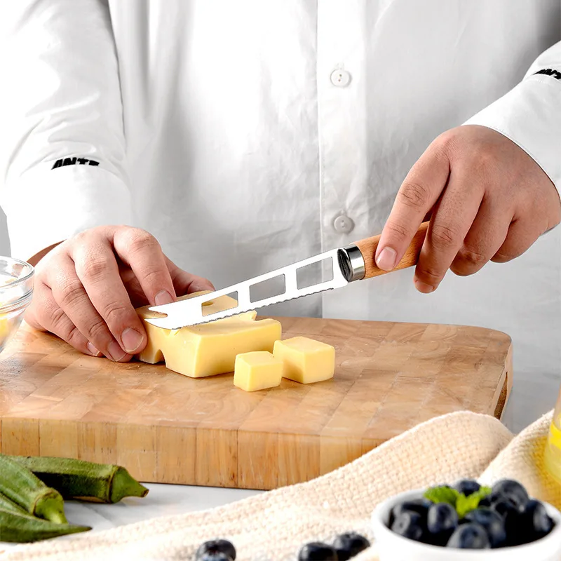 9 pcs set wood handle baking tools pizza cheese cutter bottle can opener stainless steel whisk kitchen gadgets