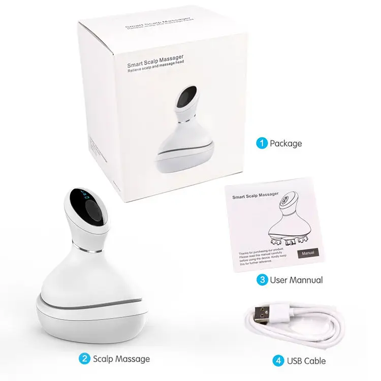 Wireless Cordless Portable Head Massage Brush Anti Hair Loss Sink Water Scalp Massager Electric