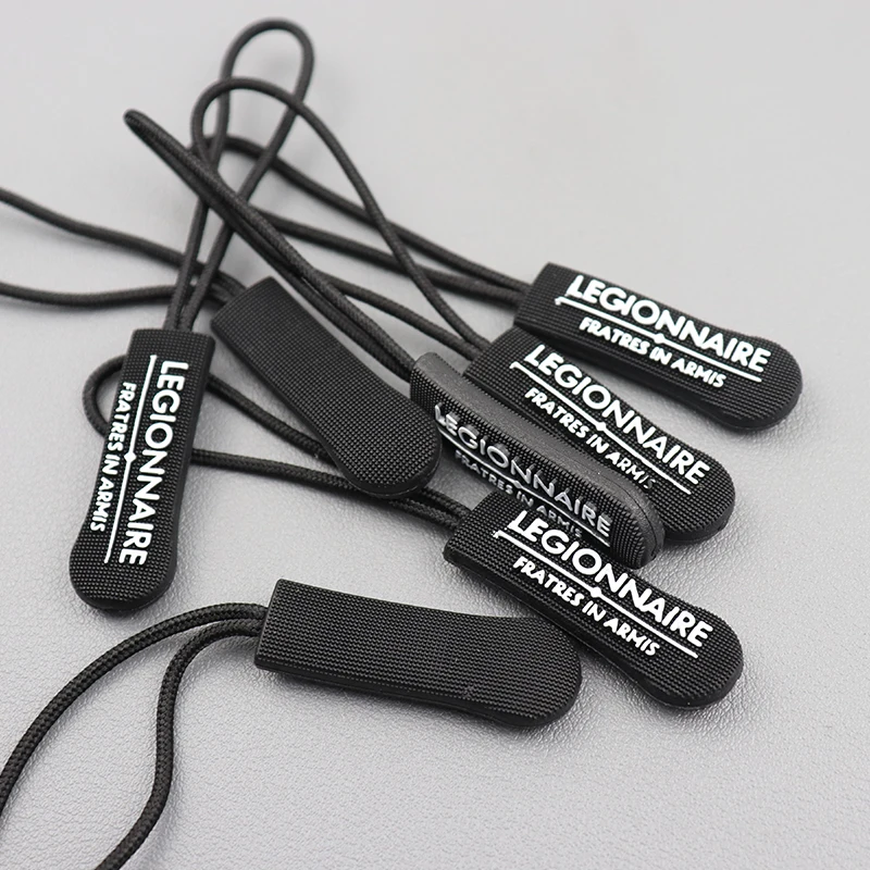 Custom Colorful Soft Pvc Zipper Pull Clothing Rubber Plastic Silicone Cord Zip Pullers