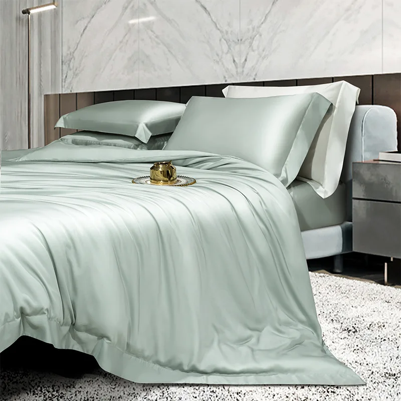 Organic bamboo bed sheet 100% bamboo linen bedding set bamboo sheet deep pocket quilt cover set