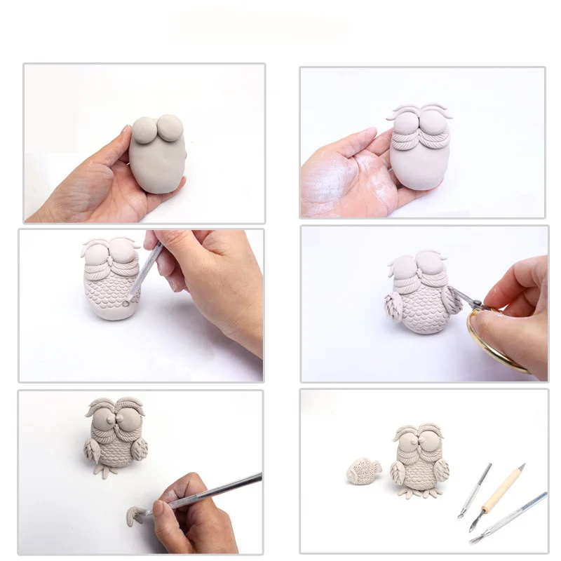 Bview Art DIY 500g Air Dry Playdough Polymer Clay Air-Hardening Modeling Ceramic Clay Toy