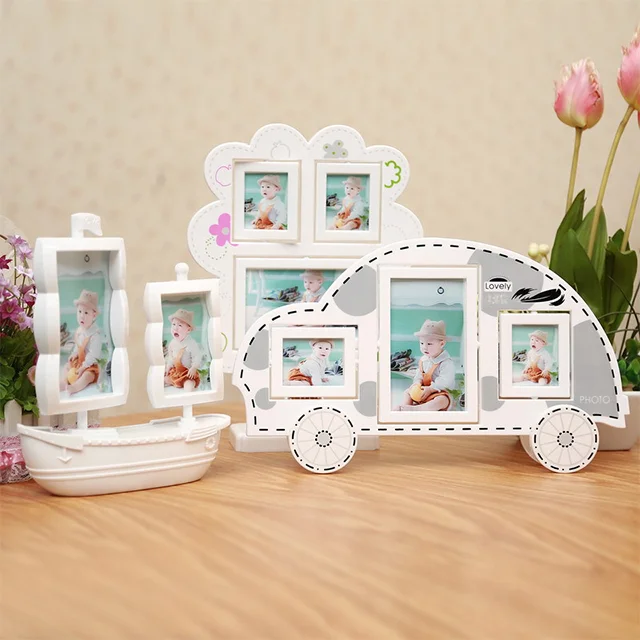 Wholesale Baby Picture Frame Sailboat Tree Helicopter Shape Plastic Photo Frame