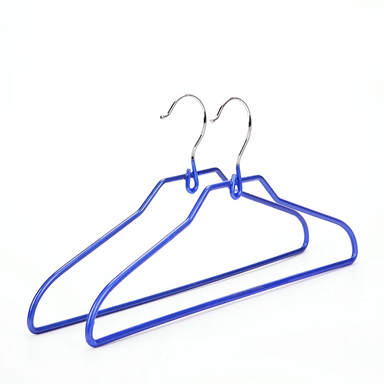 Manufacturer Wholesale Non-Slip PVC Coated Metal Clothes Hanger Custom Color Cheap Metal Hanger For Clothing
