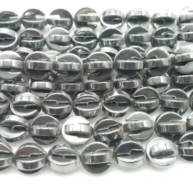 Wholesale Genuine Plated Colourful Skull Hematite Beads Strand For DIY Bracelets Jewelry Making Coin Shape