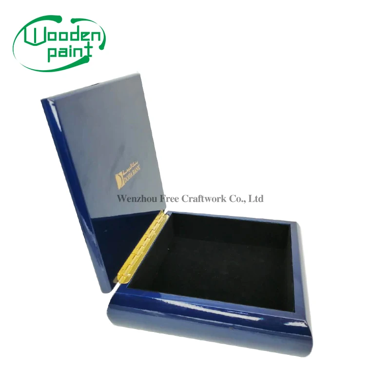 Luxury purple gift perfume box handmade MDF custom logo fashional wood packaging box