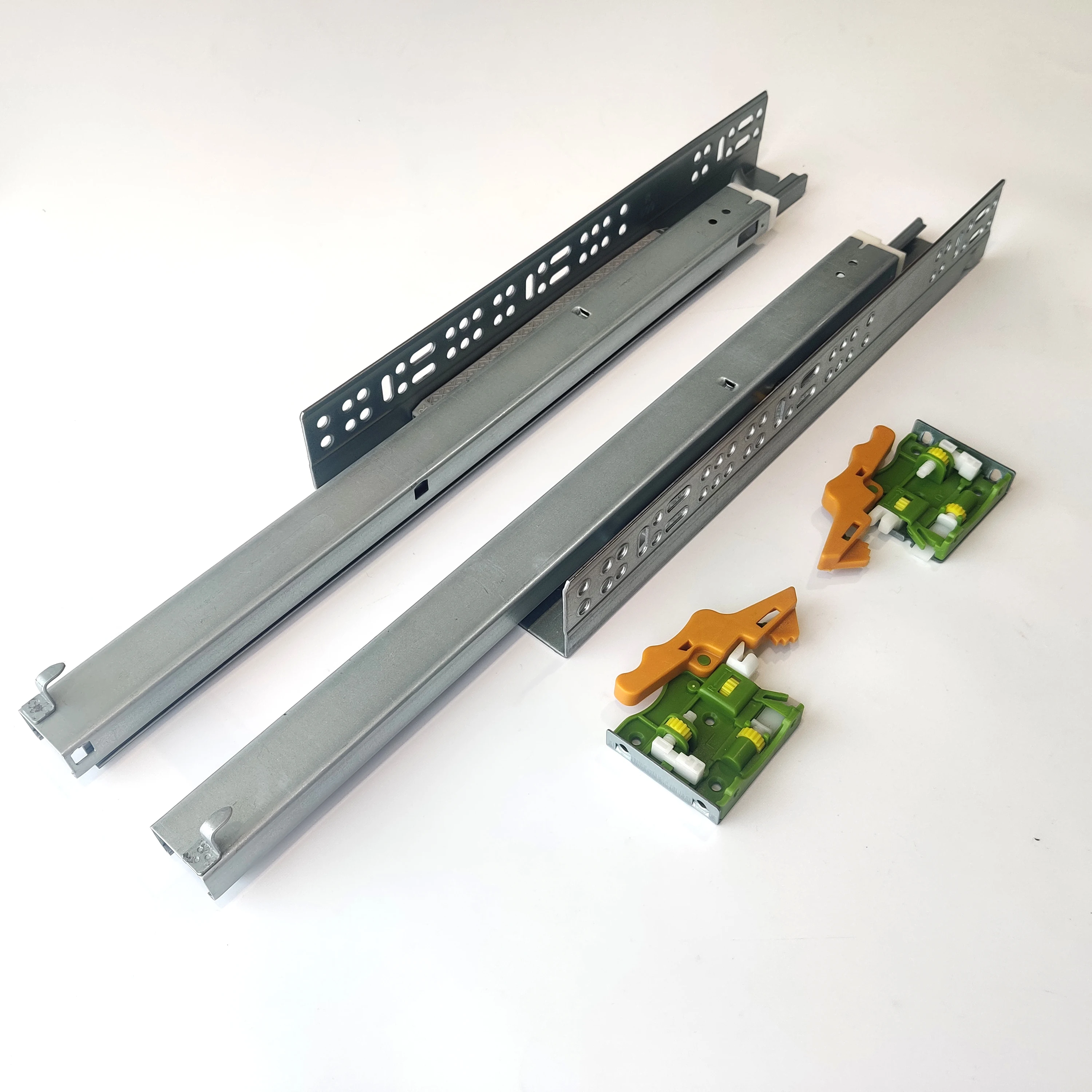 2 Fold Self Hydraulic Telescopic Drawer Runner Slides Undermount Full Extension Concealed Slide For Furniture Drawer, Cabinet