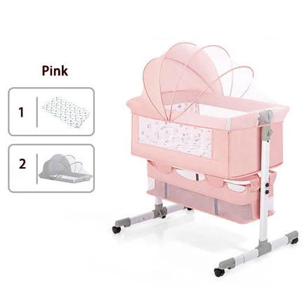 Детская кроватка для малышей Легкая Складная портативная с корзиной хранения новорожденных кроватка-качели удобный