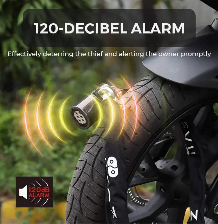 High Quality 10Mm Chain Lock Anti-Saw Highly Efficient Alarm System Bicycle Accessories Chain Lock for Motorcycle
