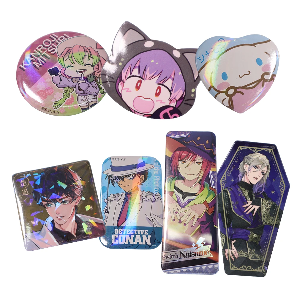 Hot Sale 2024 New Custom Tinplate Anime Round Tin Badge Pin Tin Button Badges Metal Logo Custom Badge