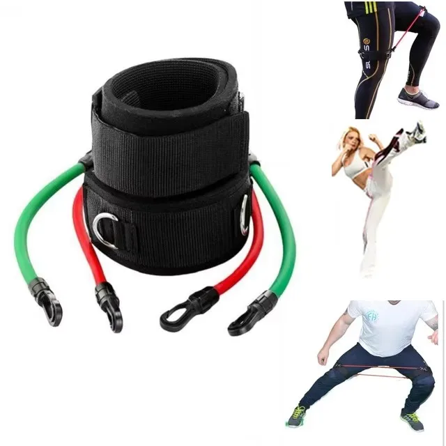 Latex Leg Resistance Band With Tube Ankle Straps Agility Rings for Fitness Training