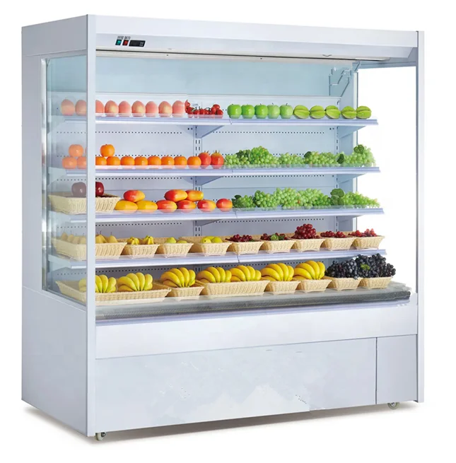 Hot sale display multi decks open chiller cooler refrigerator showcase for Vegetable fruits/cheese/milk