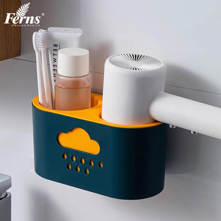 New arrival Multifunctional Hair Dryer Holder Shelf No Drilling Bathroom Storage Organizers Creative Blower Rack