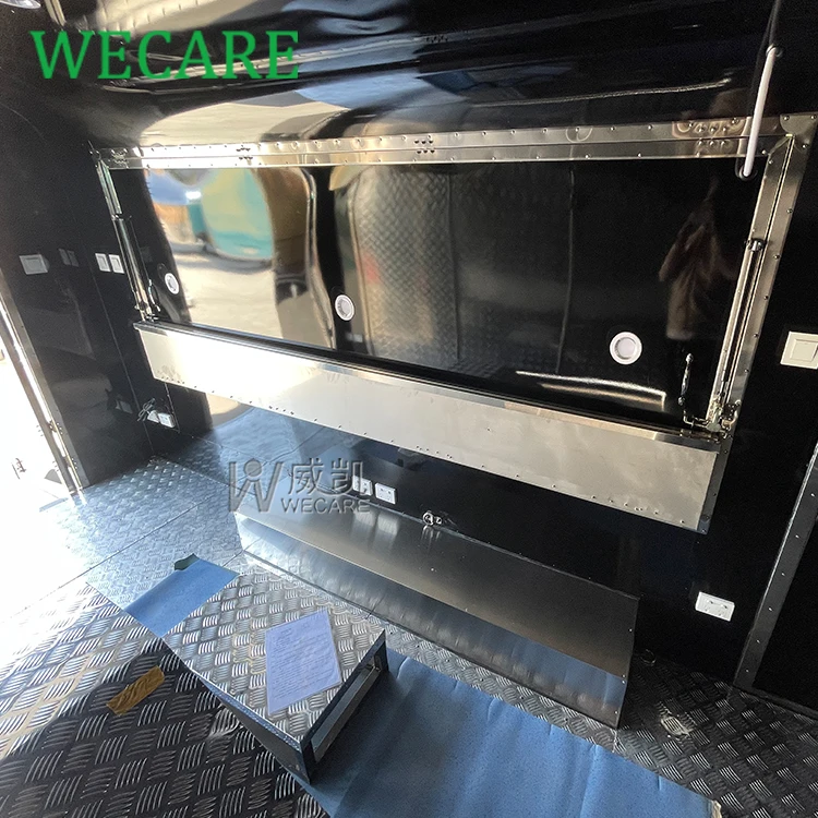 Wecare foodtruck mobile street food van pizza oven truck food carts and bbq food trailer with fully equipped kitchen equipments