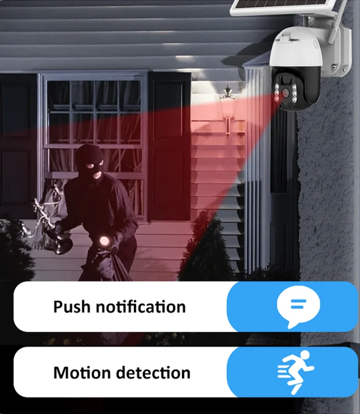 Беспроводная наружная Солнечная Wifi камера видеонаблюдения PTZ с питанием от батареи 3 Мп 8
