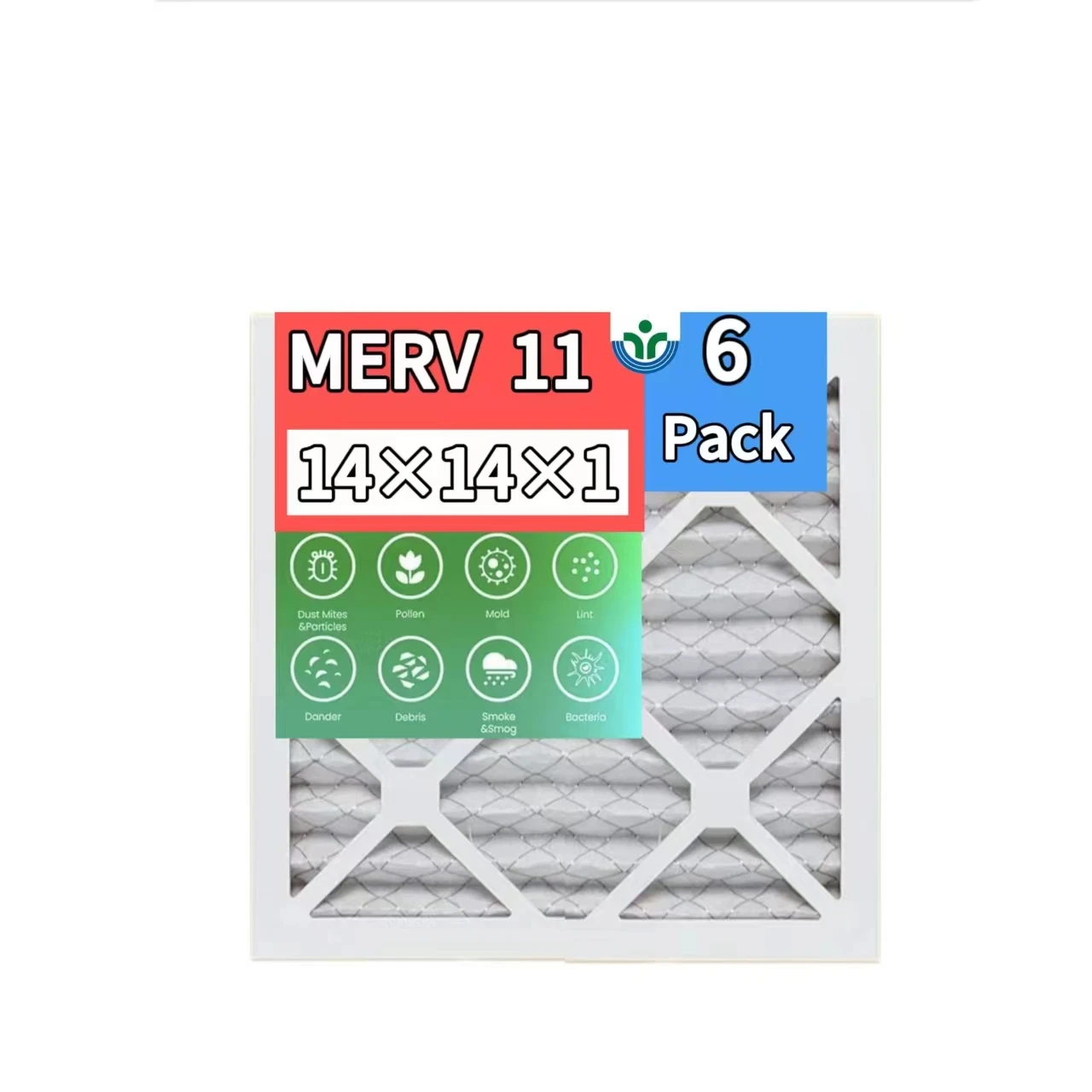 14x14x1 MERV 11 air filter replacement for your air conditioner, furnace or HVAC system.Comparable with MPR1000 -1200 & FPR 7.