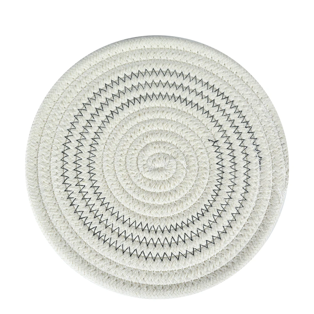 Cotton Table Mats and Round Cotton Rope Coasters for Drinks Cotton Woven Round Coasters Absorbent Heat Resistant
