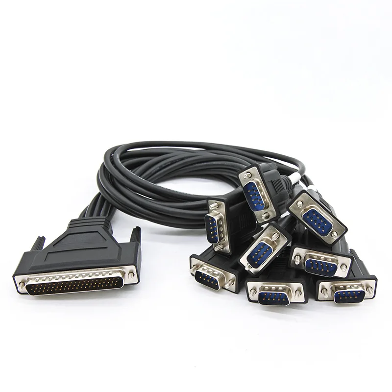 DB62 62Pin Gender Male to Male 8 x DB9 Pin RS232 Splitter Serial Port Cable PCI-E Eight Serial Card Line High Quality