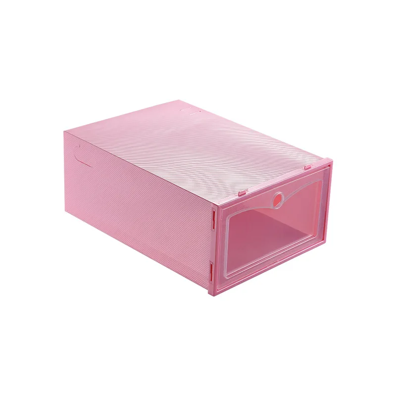 Fashion Side Open Type Simple Assemble Custom Sneakers Foldable Clear Drawer Case Shoes Storage Box