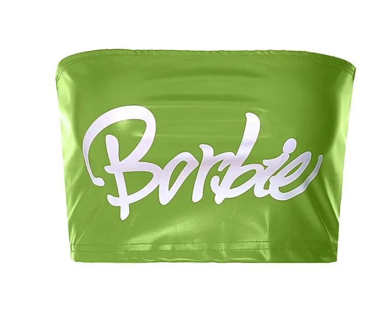 Vintage Sexy Club Leather t shirts Chest Wrap Vest Women Clothes 2023Spring Summer Streetwear Letter Print Pu Leather Tube Tops