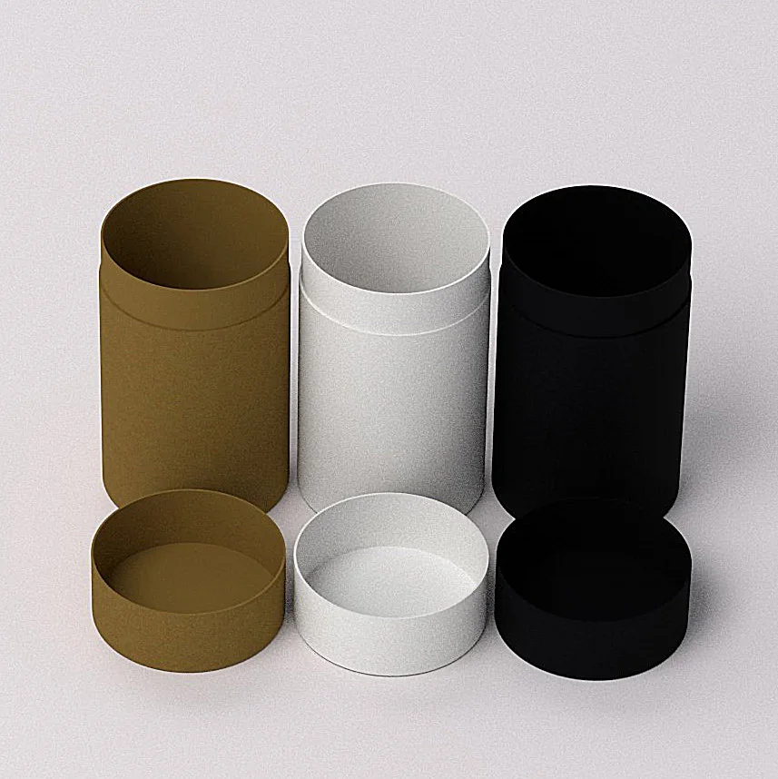 Bio-degradable Cosmetic Package Recycled Kraft Cardboard Round Box Hot Selling  Food Grade Packaging Paper Tube for Tea