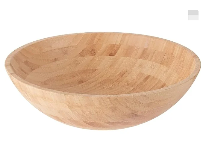 Solid Hot-sale Bamboo Wood Salad Bowl Bamboo Bowl