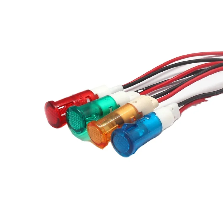 Сигнальная лампа для монтажа панели неоновый Индикатор красный зеленый желтый свет 220 в 12 В 24 В постоянного тока XD 10 мм направляющая пилота