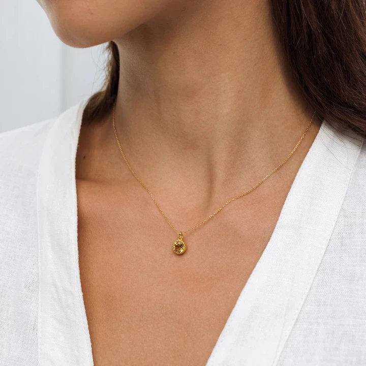 New tarnish resistant stainless steel 18k gold chain 12 month birthstone crystal diamond pendent collarbones necklace for mom