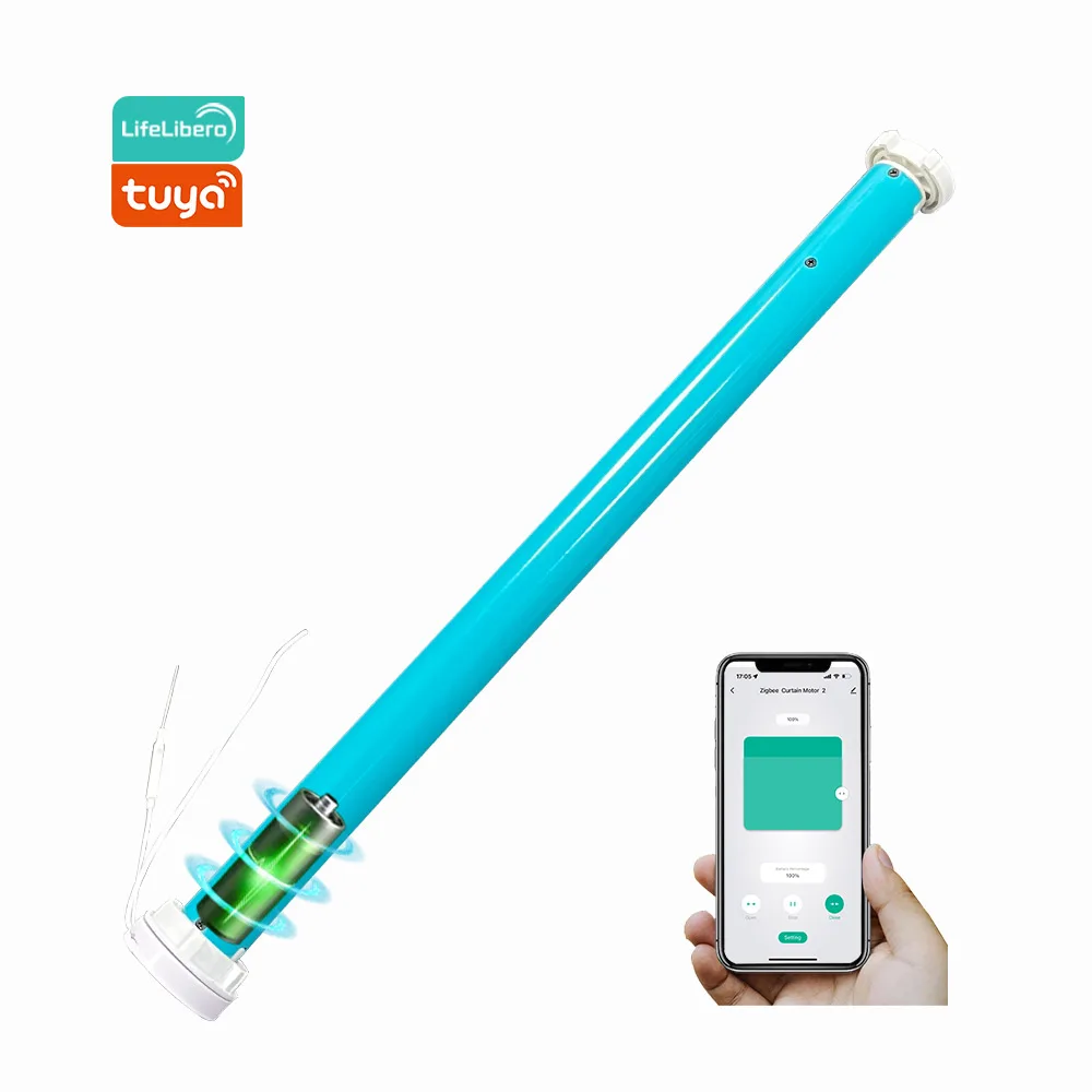 Lifelibero Tuya Zigbee Diy батарейные рулонные жалюзи Поддержка двигателя солнечная панель умные шторы для кровати 38 трубок