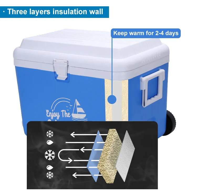 Customized Big Size Insulated Plastic Tuna Ice Cooler Foam Box Styrofoam With Straw