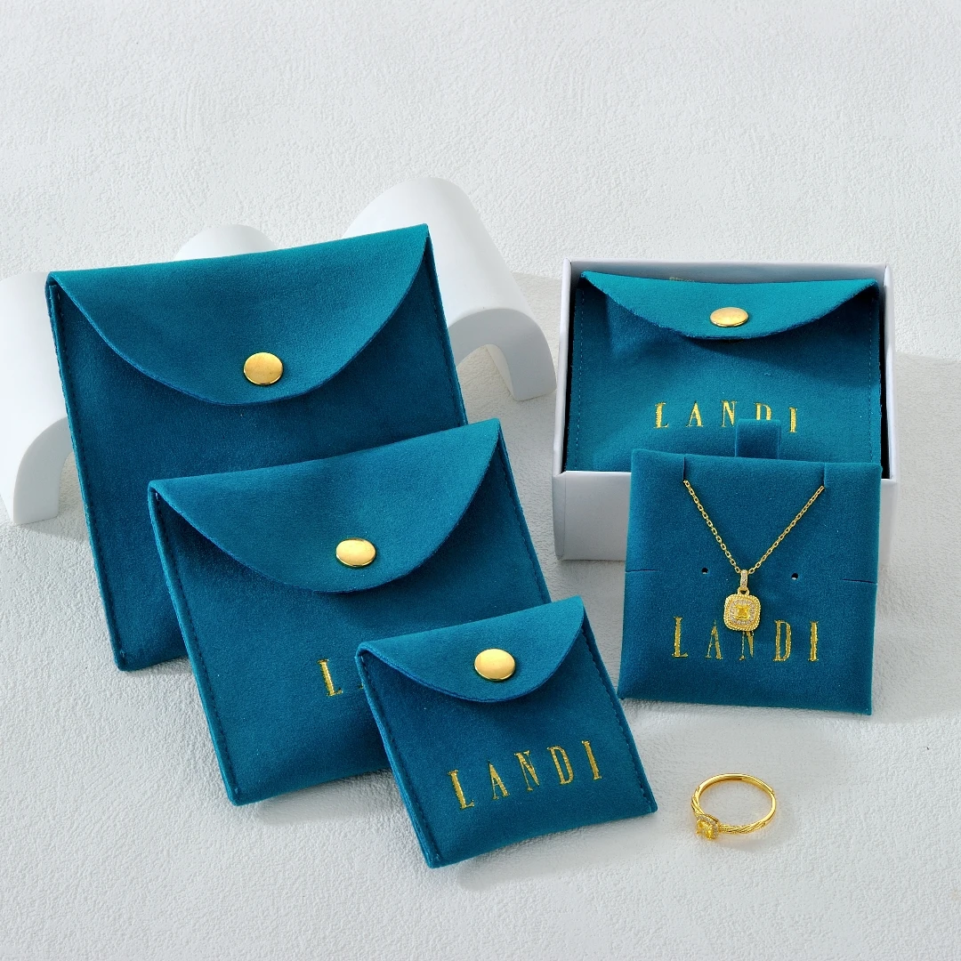 Small Single Custom Compound Double-Sided Velvet With Bottom And Side Bag Portable Jewelry Bag Custom Logo Display