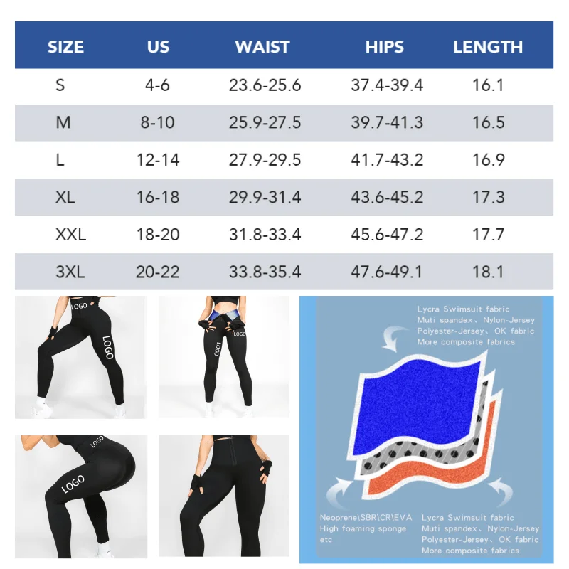 Высокий контроль животика плюс размер Сауна Body Shaper Леггинсы укороченные Штаны спортивные костюмы женские Пользовательский ярлык талии