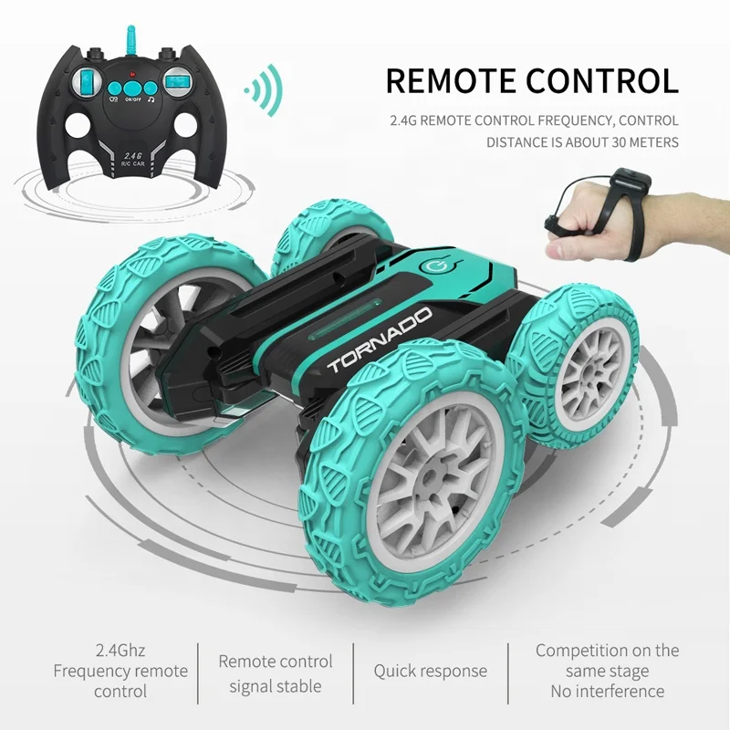 Double Sided 360 Degree Rotating Remote Control Toys Car With Battery , gesture RC Stunt Car For kids