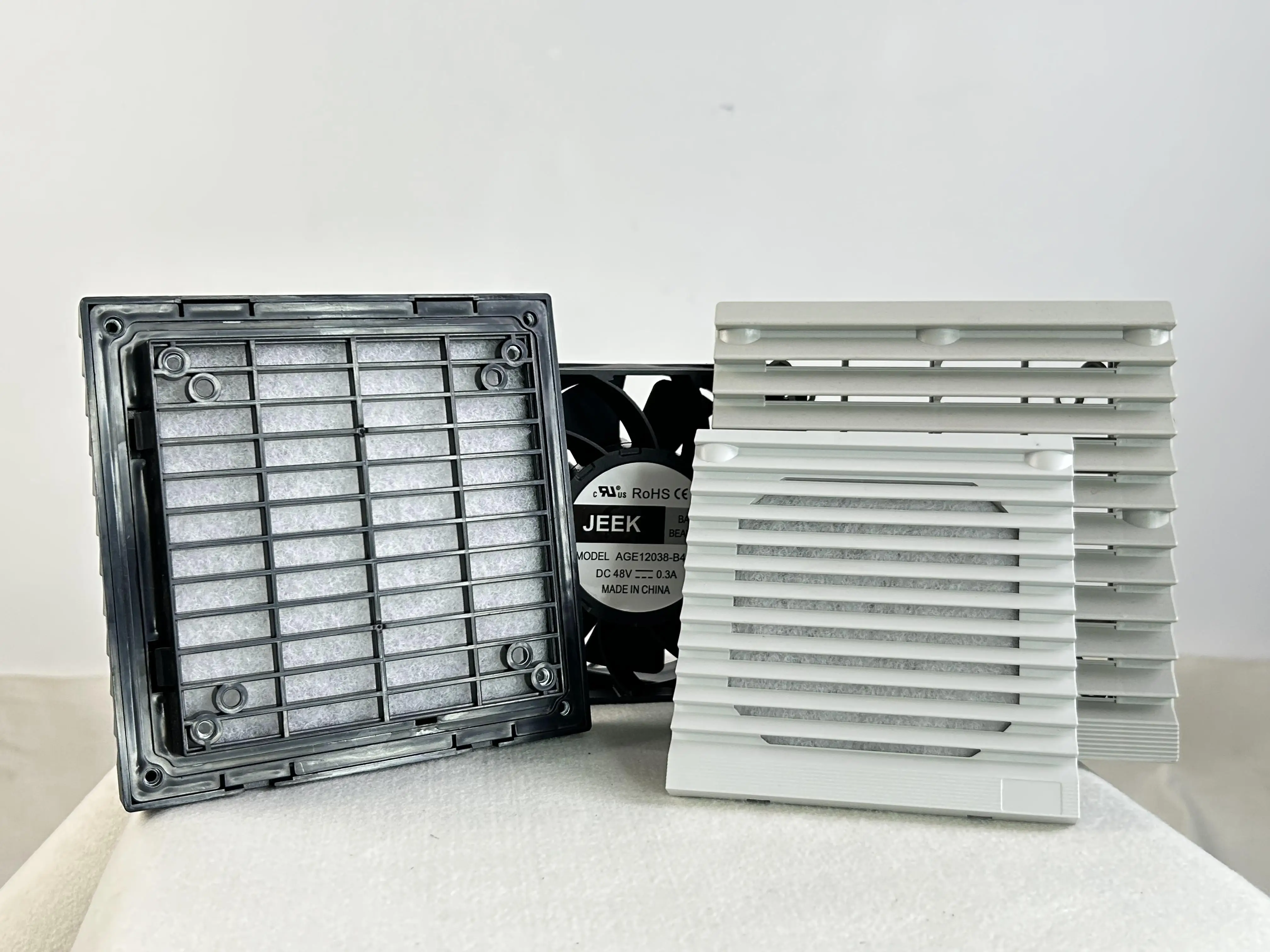 JEEK hot selling 802 803 805 AC/DC electrical Louver hepa panel Ventilation pc fan dust filter