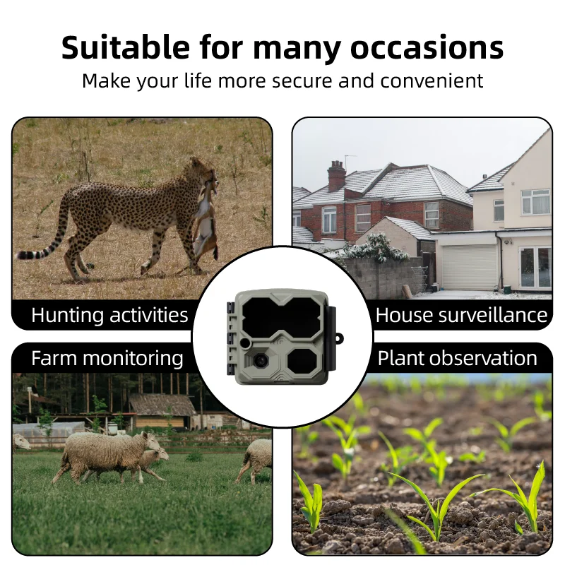 L-SHINE Digital Trail Mini Trail Camera With 48MP New Full FHD Laser Night Vision Trail Hunting Camera Function Scouting Camera