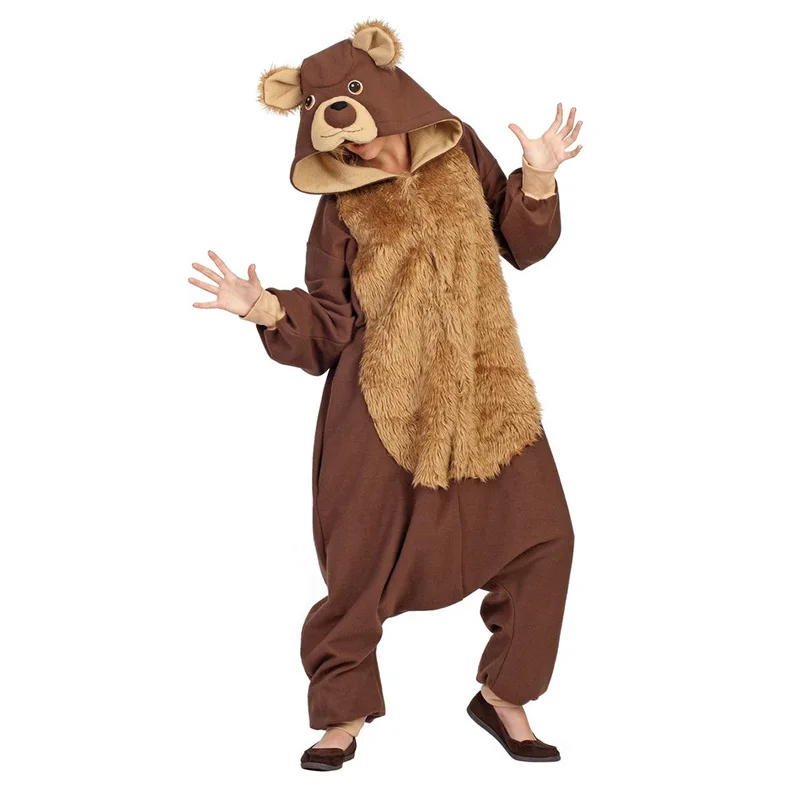 Manufacturer custom animal fancy dress adult plush mascot head teddy brown bear costume