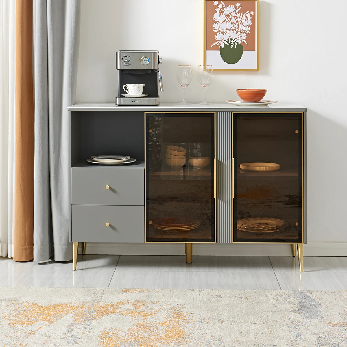 126905 quanu modern luxury sideboards cabinets  dining rooms wood buffet table cabinet furniture